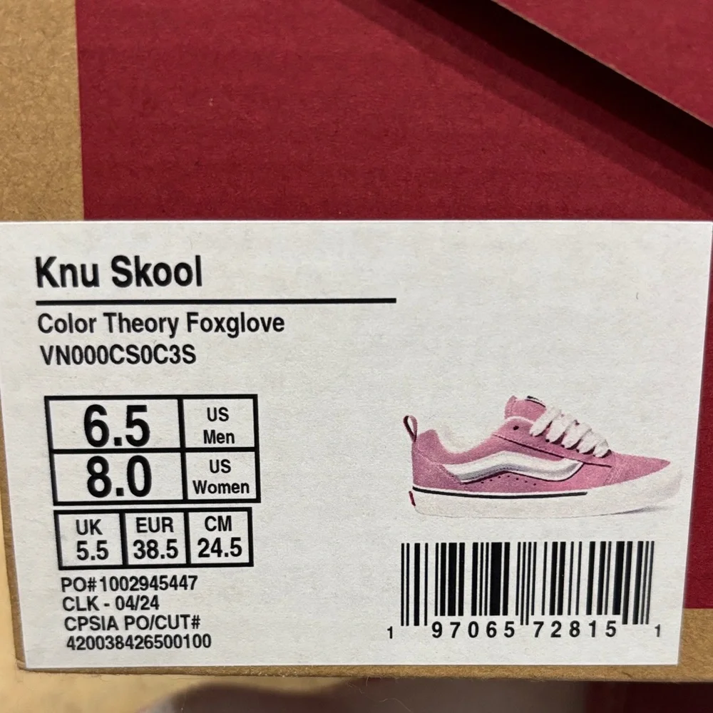 Pink Knu Skool Color Theory Foxglove. Women’s 8 / Men’s 6.5 - Picture 3 of 4